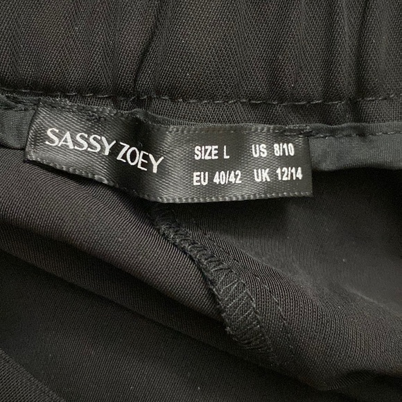 Sassy Zoey | Black Wide Leg Trouser Pants - Picture 5 of 10